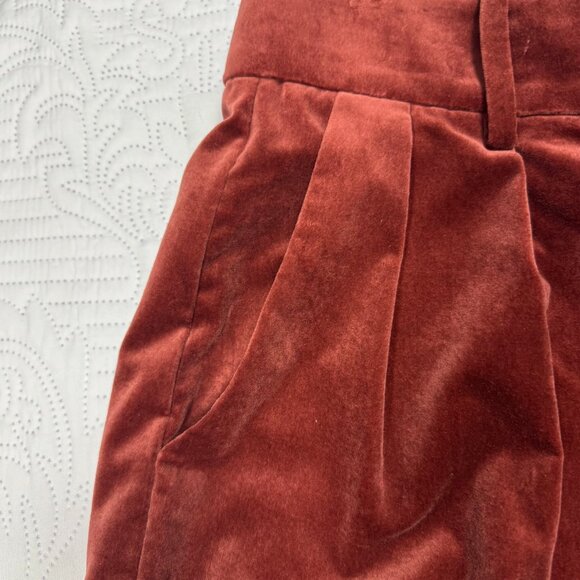 Banana Republic Velvet High-Rise Wide-Leg Pant in Rust - Picture 11 of 12
